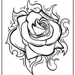 Exceptional Coloring Pages For Adults Roses Rose