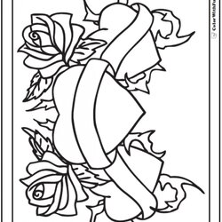 Fine Get This Roses Coloring Pages For Adults Free Printable Hearts Rose Heart Valentine Print Color