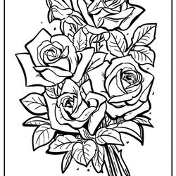 Superlative Rose Coloring Pages Free