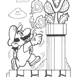 Perfect Nintendo Coloring Page Home Mario Pages Super Bros Book Color Colouring Cartoon Library Luigi Books