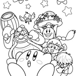 Capital Nintendo Characters Coloring Pages At Free Printable Kirby Drawing Color Ninja Sword Mario Friends