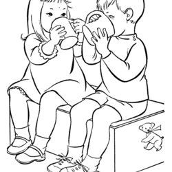 Best Friends Coloring Pages For Kids Two Cute Page