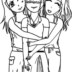 Superlative Best Friends Coloring Pages For Kids Friend Forever Girls Print Drawings Easy Drawing Cute Three