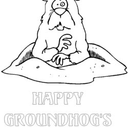 Tremendous Happy Groundhog Day Coloring Pages