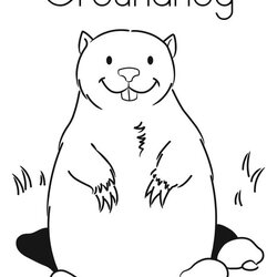 Groundhog Coloring Page Twisty Noodle Printable Pages Kids Sheets Print Preschool Groundhogs Outline Color