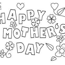 Day Coloring Pages Mother Mothers Greeting With Text