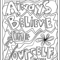 Very Good Inspirational Quotes Coloring Pages Home Quote Kids Printable Colouring Sheets School Popular Books