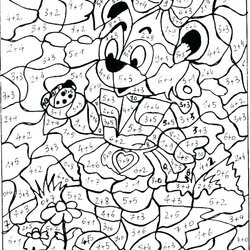 Number Coloring Pages For Adults At Free Printable Numbers Color Wheeler Four Hard Paint Colouring Sheets