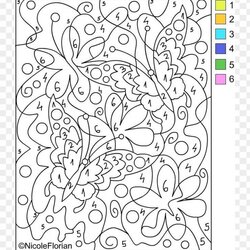 Coloring Pages With Numbers For Adults Best Free Adult Tracing Color By Number