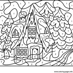 Exceptional Color By Number Designs Coloring Pages Home Adults House Popular