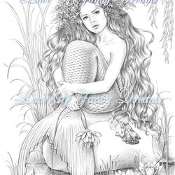 Mermaid Coloring Page Printable Pages For Adults