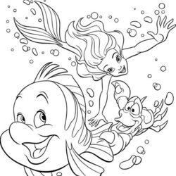 Sublime Mermaid Coloring Pages Printable Color Princess Kids Colouring Disney Little Ariel Sheets Sebastian