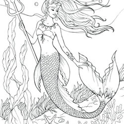 Peerless Mermaid Coloring Pages Printable Rocks Cute Page