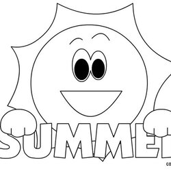 Exceptional The Word Summer Is Outlined In Black And White With An Image Of Coloring Pages Colouring