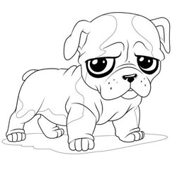 High Quality French Bulldog Puppy Coloring Page For Kids Animal Pages Bulldogs Baby Cute Print