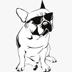 Preeminent French Bulldog Coloring Sheet Free Transparent Sunglasses Dog Wall Stickers Dogs Decals Drawing
