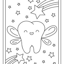 Tooth Fairy Colouring Pages
