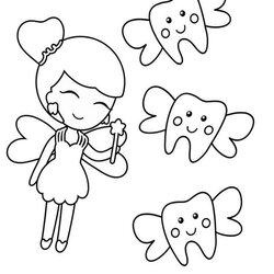 Admirable Lovely Tooth Fairy Coloring Page Free Printable Pages For Kids