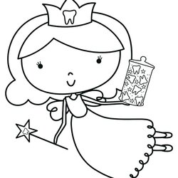 Splendid Tooth Fairy Coloring Pages To Print At Free Printable Color Kids Sheet Sheets Dental Gen Preschool