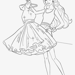 Fine Coloring Pages Barbie Free Printable