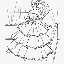 High Quality Coloring Pages Barbie Free Printable Kids Girls Colouring Fashion Print Sheets Adults Mermaid
