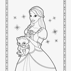 Sublime Coloring Pages Barbie Free Printable Princess Princesses Genevieve Dancing Island Girls Sheets Life