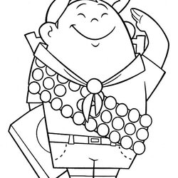 Superlative Up Coloring Pages Best For Kids Russel Boy Scouting Little Print Color Sheet Button