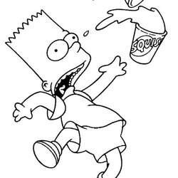 Fantastic Bart Simpson Coloring Page Pages Simpsons
