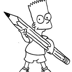 Admirable Bart Simpson Coloring Page Home