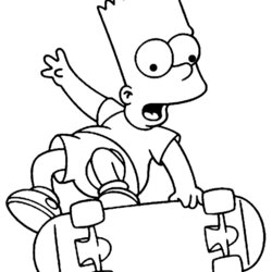 Cool Bart Simpson Coloring Page To Print Simpsons Pages Sheets Colouring