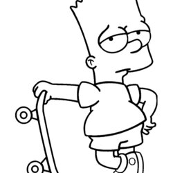 Perfect Bart Skateboard Coloring Sheets Simpsons Simpson Pages Print Para Disney Color Printable Pasta