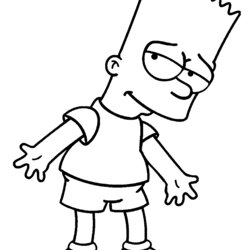 Out Of This World Simpsons Bart Coloring Pages For Kids Printable Free Simpson Sketch Cartoon Characters