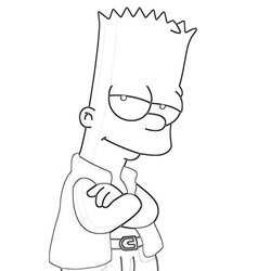 Sublime Bart Simpson Coloring Pages Drawing Simpsons Printable Via Print Action