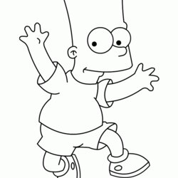 Great Bart Simpson Coloring Pages Home Colouring Popular