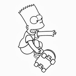 Supreme Bart Simpson Coloring Pages Free And Books