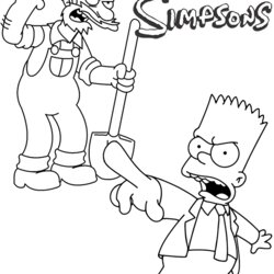 Printable Bart Simpson Coloring Sheet Pages Simpsons Print