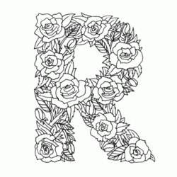 Swell Letter Coloring Pages For Adults Clip Art Library Letters Adult Rated Floral Printable Drawing Alphabet