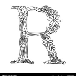 Very Good Letter Coloring Book For Adults Royalty Free Vector Image