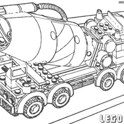 Coloring Page Lego City Home Pages Print Truck Mixer Concrete Popular Library