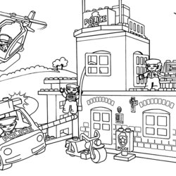 Exceptional Coloring Page Lego City Home Pages Sheets Popular