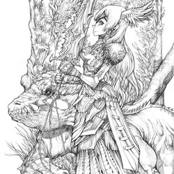 Out Of This World Very Detailed Coloring Pages Home Dragon Adults Printable Drawing Realistic Adult Maiden