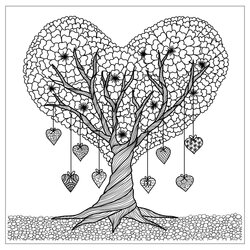 Heart Coloring Pages For Adults Tree Details Page