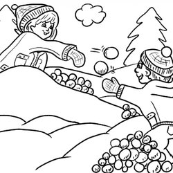 Superb Get This Printable Winter Coloring Pages Online Snowball Fight Kids Print Sheets Color Children