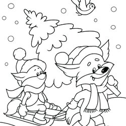 Admirable Winter Coloring Pages At Free Printable Scene Adults Color Print
