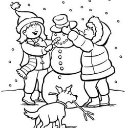 Peerless Get This Printable Winter Coloring Pages Building Snowman Color Print Kids Nature