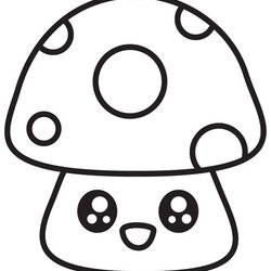 Superlative Coloring Pages Cute Mushroom Page