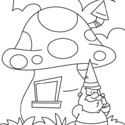 Perfect Cute Mushroom Coloring Pages At Free Printable House Fairy Drawing Color Kids Print