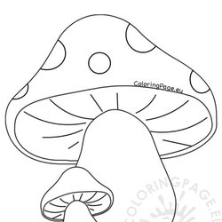 Matchless Mushrooms Coloring Page For Children Image