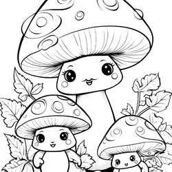 Cool Mushroom Coloring Pages Free Printable Mushrooms