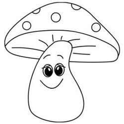 Very Good Cute Mushroom Coloring Page